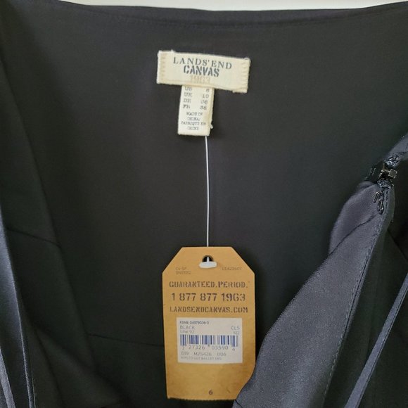 Lands End Canvas Pleated Ballet Dress, Black, Sleeveless Fit & Flare Size 6 - Picture 8 of 15
